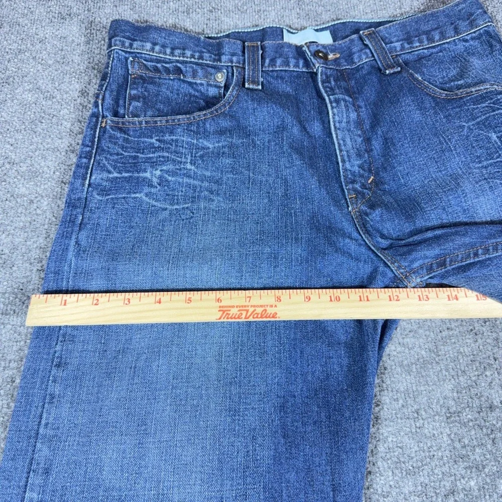 Levis SilverTab Mens Straight Leg Jeans Medium Wash Blue Denim 247M Tag 35 Waist